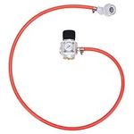 Jeffergarden CO2 Mini Gas Regulator 5/16in Gas Line Assembly Quick Connector Pressure Gauge for Hoses Outdoor Cooking Replacement Parts