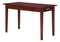 AFI Atlantic Furniture AH12114 Shaker Desk with Drawer and Charging Station, Walnut