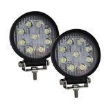 AUXTINGS 2 Pcs 4 inch 27W Spot Round LED Work Light Bar Off road Driving Fog Lights for 4X4 4Wd Car ATV UTV SUV Truck Tractor Trailer Forklift Train Boat Bus Motorcycle