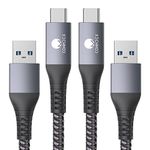 CONMDEX USB C Cable UP 10Gbps, (2-Pack) USB-C 3.1 Gen 2 USB-A Android Auto Cable, 3A Fast Charging Sync Data Transfer Cord for Samsung Galaxy S24/S23/S22/S21/S20 Note 20/10/9/8 Tab S9 Pixel 9, 6.6FT