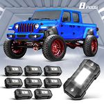 Gottow LED Rock Lights White 8 pods for Car Truck SUV Offroad Boat Trail Rig Lamp Super Bright Pure White Waterproof LED Underglow Light for ATV UTV