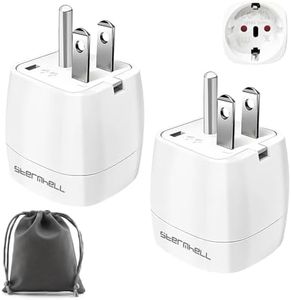 Adattatore Presa Americana, 2 pezzi Adattatore Universale da Viaggio Tipo B Adattatore USA (2 pin Europa italiana a 3 pin USA) 2500W per America Canada Messico Thailandia (Bianca)