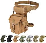 Injoy Multi-Purpose Tactical Drop Leg Bag Tool Fanny Thigh Pack Leg Rig Military Motorcycle Camera Versipack Utility Pouch, Black/Coyote Tan/Army Green/Camouflage 7 Colors Available, Coyote Tan