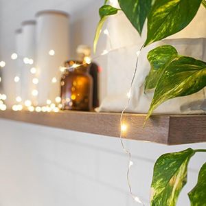 Lights4fun Indoor String Fairy Lights with 100 Warm White Micro LEDs on Silver Wire Mains Powered 4.95m