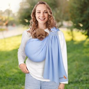 Dog Sling Carrier for Small Dogs,Carrying Wrap Anti-Anxiety Cat Sling,Adjustable Pet Sling (Light Blue)