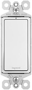 Legrand radiant TM873WSLCC10 15 Amp Rocker Wall Switch with Locator Light, 3-Way Pole Decorator Light Switches, White (1 Count)