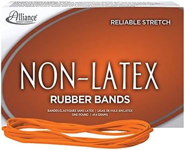 Alliance Rubber 37176#117B Non-Latex Rubber Bands, 1 lb Box Contains Approx. 250 Bands (7" x 1/8", Orange)