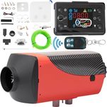 EVGTTI 5KW-8KW Air Diesel Heater, 12V Parking Heater Heating Diesel Night Heater with Silencer LCD Monitor Remote Control For Truck Boat Bus Car Trailer Motorhomes Campervans Caravans (Red)