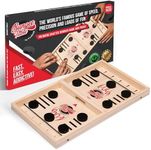 Bungee Table - Small Fast Sling Puck Game - Test Your Speed and Accuracy with This Fast Action Super Winner Wooden Air Hockey Board Game - Guaranteed Fun for Family Game Night or Party with Friends