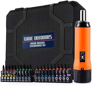 KNINE OUTDOORS Torque Screwdriver Wrench Driver Set 10-70 Inch Pounds lbs for Maintenance with T-bar Handle, 40 Hex Bits, 1/4" Socket, Shaft Extension, For Tools, Bike Repairing and Mounting, Orange