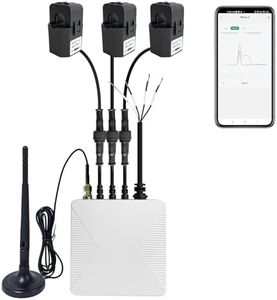 OWON Monitor de energía de energía WiFi de 80 A, medidor de abrazadera trifásico con potencia en tiempo real, voltaje, monitoreo de corriente, medición del factor de potencia, integración de