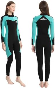 Jintaleco 3/2 mm Wetsuits for Women, Premium Neoprene Front Zip Women Wet Suit for Surfing, Swimming, Diving and Water Sports