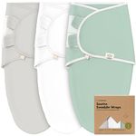 3-Pack Organic Baby Swaddle Sleep Sacks - Newborn Swaddle Sack, Ergonomic Baby Swaddles 0-6 Months, Swaddles for Newborns, Baby Sleep Sack, Baby Swaddle Blanket Wrap, Baby Essentials (Sage Large)