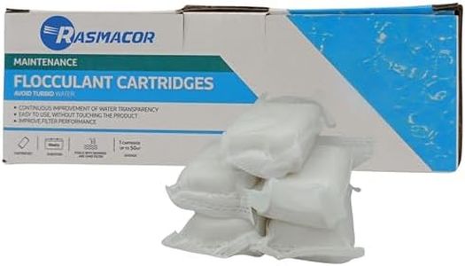 RASMACOR Flocculant in Cartridges for Pool 11390 | Suitable for Glass and Sand Pools | Clarification for Cloudy Water | Crystal Clear Water (8 Bags (8 x 125 g))