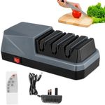 VoliVeeta Electric Knife Sharpener, 3 Stage Professional Knife Sharpening with Diamond Wheel & Ceramic Wheel, Any Sharp Knife Sharpeners for Kitchen Knives, Quick Razor-Sharp Results, Low Noise