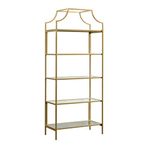 Sauder International Lux Bookcase/Book Shelf, Satin Gold Finish