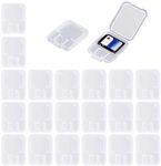 Clear Plastic Memory Card Case Compatible with SD SDHC SDXC Micro SD T-Flash Card (20 PCS)