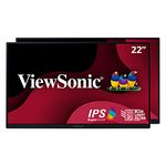 ViewSonic VA2256-MHD_H2 Frameless Dual Pack Head-Only 1080p IPS Monitors with HDMI DisplayPort and VGA for Home and Office