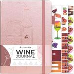 Clever Fox Wine Journal for Wine Tasting – Guided Wine Diary & Log Book with Tasting Instructions, Aroma Wheel, Food Pairing & Glass Guide – 132 Entries, Hardcover, A5 Size (Rose Gold)