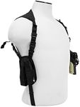 VISM by NcStar Ambidextrous Horizontal Shoulder Holster with Double Magazine Holder, Black (CV2909)