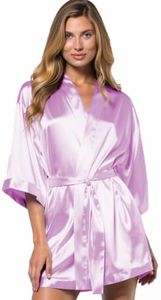 Turquaz Women's Bride Bridesmaids Robe - Satin Kimono Robes for Wedding & Bridal Party Silk Like Lightweight Robes for Women