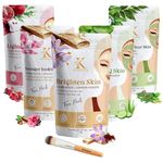 Kimayra Skin Care Combo Powder (Sandalwood + Saffron, Sandalwood + Rose, Aloevera + Cucumber, Pomegranate + Beetroot, Neem + Mint) - Face Pack Combo Powder for Natural Glow Skin - 375Gm (75G X 5 Pack)