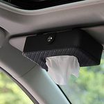 KolorFish Tissue Holder, Car Back Seat Headrest Hanging Tissue Holder with PU Leather, Multi-use Tissue Box Holder for Car Decoration (Black)