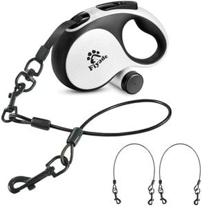 Fiyade Laisse rétractable pour chien de 8 m avec 2 câbles anti-mastication en acier double extensible pour chiens de taille moyenne et grande pesant jusqu'à 50 kg