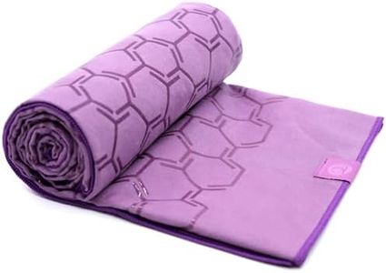 Eunzel Yoga Towel for Hot Yoga,Non-Slip Double Sided Silicone Grip Towel Absorbent Microfiber Towel for Hot Yoga, Vinyasa and Power 26.5"x72", Purple