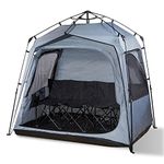 FOFANA All Weather Pod Sports Tent - Largest Sports Pod Pop Up Tent for Up to 4 People - Pop Up Pod for Rain Wind Cold Bugs - Bubble Tent with Clear and Mesh Windows - Weather Pods for Sports