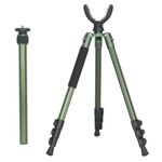 Koolehaoda Shooting Tripod Shooting Rests,Shooting Sticks for Hunting with 360° U Yoke Rest, Height Adjustable 7""- 69"" Aluminum Alloy Portable Shooting Stick Tripod, Green, ‎X-423J