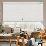 SmartWings Motorized Blinds with Remote for Windows, Automatic Smart Blinds Electric Roller Shades Blackout Work with Alexa Homekit Thread Google Z-Wave, Customized Size in min.16 Width, Linen White