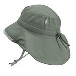 Jan & Jul GRO-with-Me Large Brim Quick Dry Toddler Boy Girl Sun-Hat 50+ UPF (L: 2-5 Years, Army Green)