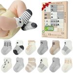 infancie Organic Cotton Infant Socks 12 Pair - 0-6 Months – Soft and Comfortable Infant Socks 0-6 Months, Premium Boys Cotton Socks, Gift for Newborn Boys