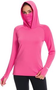 BASSDASH Women’s UPF 50+ Sun Protection Hoodie with Face Mask Neck Gaiter Breathable Long Sleeve Shirt for Hiking Fishing