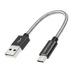 CableCreation Short Micro USB Cable, USB to Micro USB Triple Fast Charger Cable, Compatible with TV Stick,Chromecast, Power Bank, Android Phone, 0.5FT