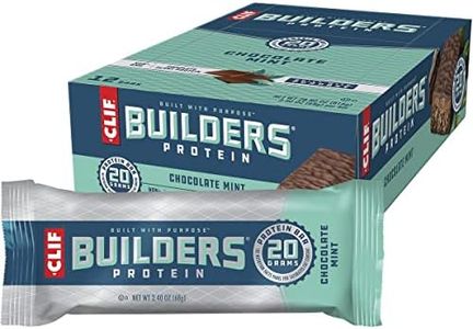 CLIF Builders - Chocolate Mint Flavour - Protein Bars - Gluten-Free - Non-GMO - Low Glycemic - 20g Protein - 68g. (12 Count)