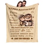 Wedding Anniversary Blanket Gifts for Her Wedding Gift for Wife Husband, Anniversary Marriage Gift for Couple Mom Dad Parents, Happy Anniversary for Girlfriend Boyfriend Gifts Blanket (50"x60")