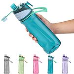 Healter 650ml Misting Water Bottle with Spray Mist for Outdoor Hydration Cycling Climbing Hiking Mountaineering Gym, Blue