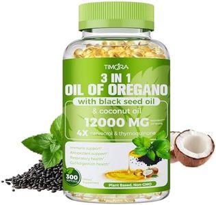 TIMORA 40:1 Oil of Oregano Softgels with Black Seed & Coconut Oil, 300 Count | 3-in-1 Formula for Digestive & Immune Support | Small, Easy-to-Swallow Capsules | Plant-Based, Non-GMO