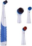 Reveal Power Scrubber Sonic Electric Cleaning Brush with 4 Brush Heads for Tub Kitchen Blue.