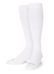 Comrad Knee High Compression Socks for Women and Men - Premium Support Socks for Pregnancy, Nurses, Athletes, and More, White, Medium