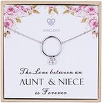 CHICLOVE Aunt and Niece Gift The Love Between Aunt & Niece is Forever Sterling Silver Necklace Aunt Niece Jewelry