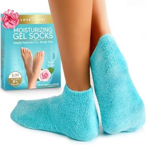 Moisturizing Socks - Gel Silicone Aloe Spa Socks (Up to Size 8.5) Infused with Vitamin E & JoJoba Oil - Self Care Gifts for Women, Spa Gifts for Women, Stocking Stuffers for Adults