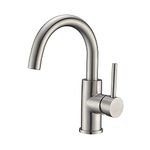 CREA Bar Sink Faucet, Prep Sink Faucet, Small Kitchen Sink Faucet Bathroom Faucet Pre Wet Mini Restroom Bath Utility Marine Outdoor Faucet, Brushed Nickel