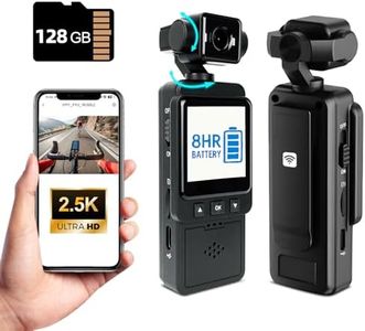 CTRYUN 2.5K Body Cameras with Audio and Video Recording, Mini Action Camera with WiFi, Night Vision, 8HR Battery,Wearable Sports Camera for Travel, Sports, Work Records, Covert Recording. (128G)