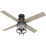 Hunter Fan Company 50269 Astwood Indoor Ceiling Fan with LED Light and Pull Chain Control, 52", Matte Black Finish