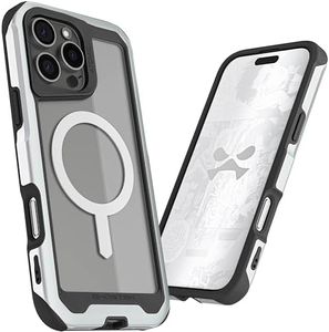 Ghostek Atomic Slim iPhone 16 Pro Max Case, Compatible with Apple MagSafe Accessories, Aluminum Metal Bumper, Shockproof Drop Protection (6.9 Inch, Silver)