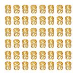 LEBQ 50 Pieces Aluminum Dread Locks Adjustable Metal Cuffs Dreadlocks Beads Braiding Hair Decorations (Gold)