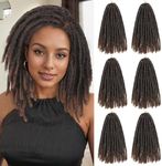 WIGNEE 120 Strands Faux Locs Crochet Hair 10 Inches Short Faux Locs Pre-Looped Soft Locs Dreadlock Crochet Hair 6 Packs Pre-Twisted Crochet Hair for Black Women(10 Inch,1B/30)